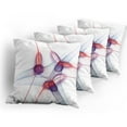 thumbnail image 5 of Ambesonne White Throw Pillow Cover 4 Pack, Modern Wavy Patterns Art, 18", Red Blue, 5 of 7