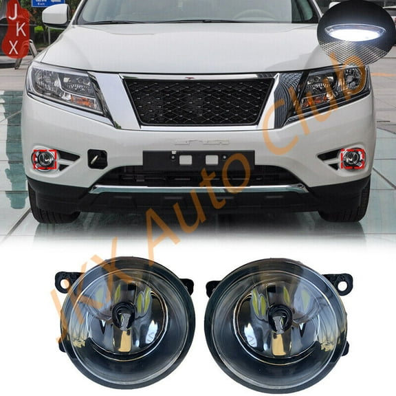 Pair LED Bumper Fog Lights For Nissan Frontier Titan Armada Navara 2005-2019 g