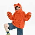 thumbnail image 6 of Miluxas Frog Hoodie Teen Girls Cute Oversized Hoodies Women Sweatshirt Solid Casual Pullover Tops with Pocket Orange S(S), 6 of 9