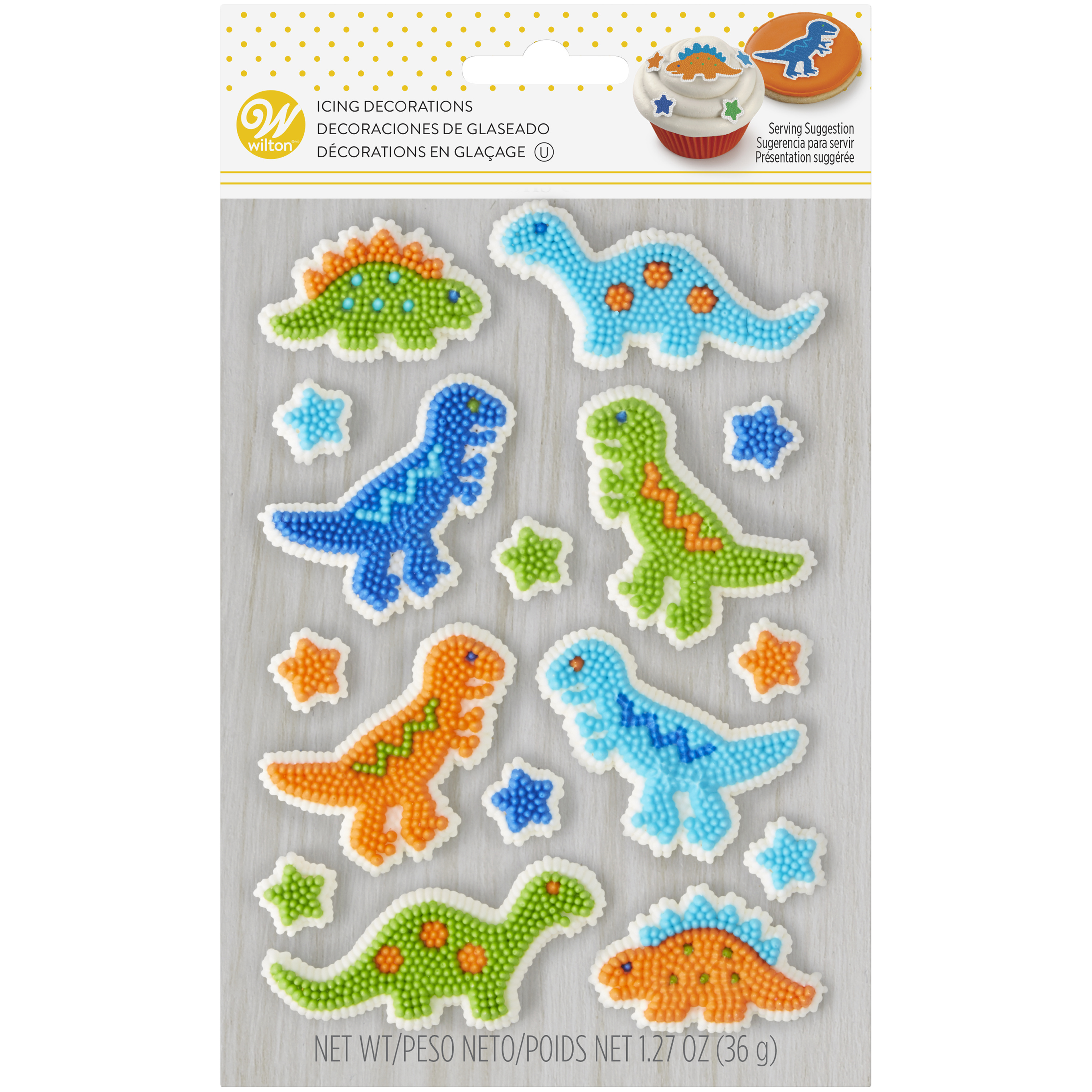 Wilton Dinosaur Icing Decorations, 1.27 oz.