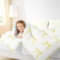 thumbnail image 6 of Manfei Cartoon Bowknot Child Full Size Comforter Sets, Girly Yellow Bow-tie Bedding Comforter Set, Kawaii Princess Bow Style Reversible Bedding Sets, Lightweight Room Decor, 3-Piece, 6 of 9