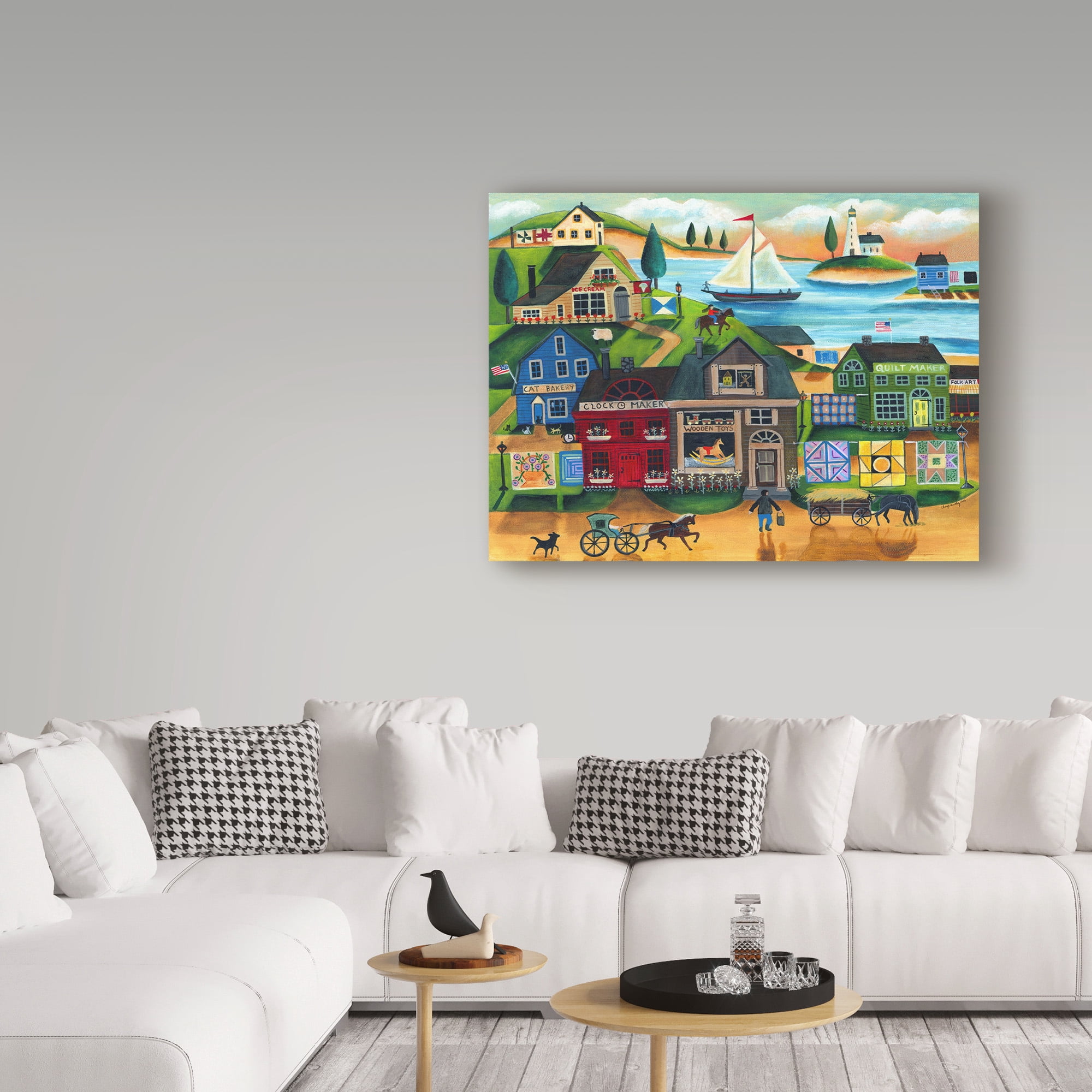 Trademark Fine Art 'Seaside Harbor' Canvas Art by Cheryl Bartley