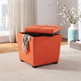 thumbnail image 2 of Rockford Storage Ottoman in Tangerine Orange Fabric, 2 of 8