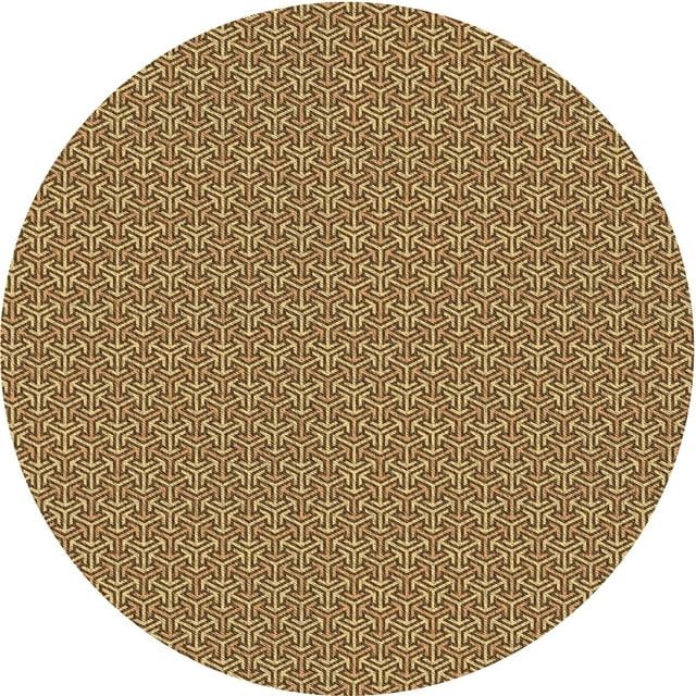 Ahgly Company Tapis d'Intérieur Rond Lavable en Machine Orange Transitionnel, 8 Pieds Rond