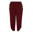 thumbnail image 6 of DXOUPM Womens Capris Summer New Casual Cropped Elastic Pants for Women Fashion Red M, 6 of 7