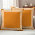 thumbnail image 2 of Orange Greek Key Outdoor Pillow Covers 24x24 Set of 2,Waterproof Patio Throw Pillowcase Protectors,White Greece Ancient Farmhouse Geo Decorative Pillow Shams Cushion Covers for Seat Bed Couch Sofa, 2 of 8