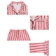 thumbnail image 3 of Conjuntos de pijamas a juego para la familia INSPIRE CHIC de Navidad, con rayas, cuello de muesca, botones, manga larga y pantalones con bolsillo ["Niños y Niñas"] S a rayas, 3 of 5