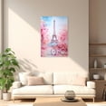 thumbnail image 4 of ZHONGYUTONG Paris Canvas Wall Art Pink Eiffel Tower Pictures Wall Decor Paris Painting Girls Room Poster Framed (12.00" x 18.00"), 4 of 5