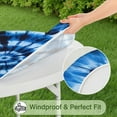 thumbnail image 5 of Blue White Tie Dye Spiral Pattern Round Fitted Tablecloth with Elastic Edge,Dining Table Cover Waterproof,Outdoor Round Tablecloth for Camping,Dining,Indoor and Outdoor, 5 of 7