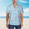 thumbnail image 2 of Gukieu Funny Cute Teeth Print Men's Short-sleeved Shirts, Button-down Lapel Hawaiian Shirts, T-shirts, Beach Vacation Summer Casual Wear,3X-Large, 2 of 7
