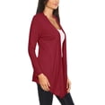 thumbnail image 2 of Moa Collection Women's Casual Long Sleeves Drape Open Front Solid Cardigan, 2 of 4