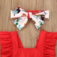 thumbnail image 7 of Douhoow Newborn Girls Jumpsuit Baby Ruffle Romper Backless Cherry Print Bodysuit with Headband, 7 of 7