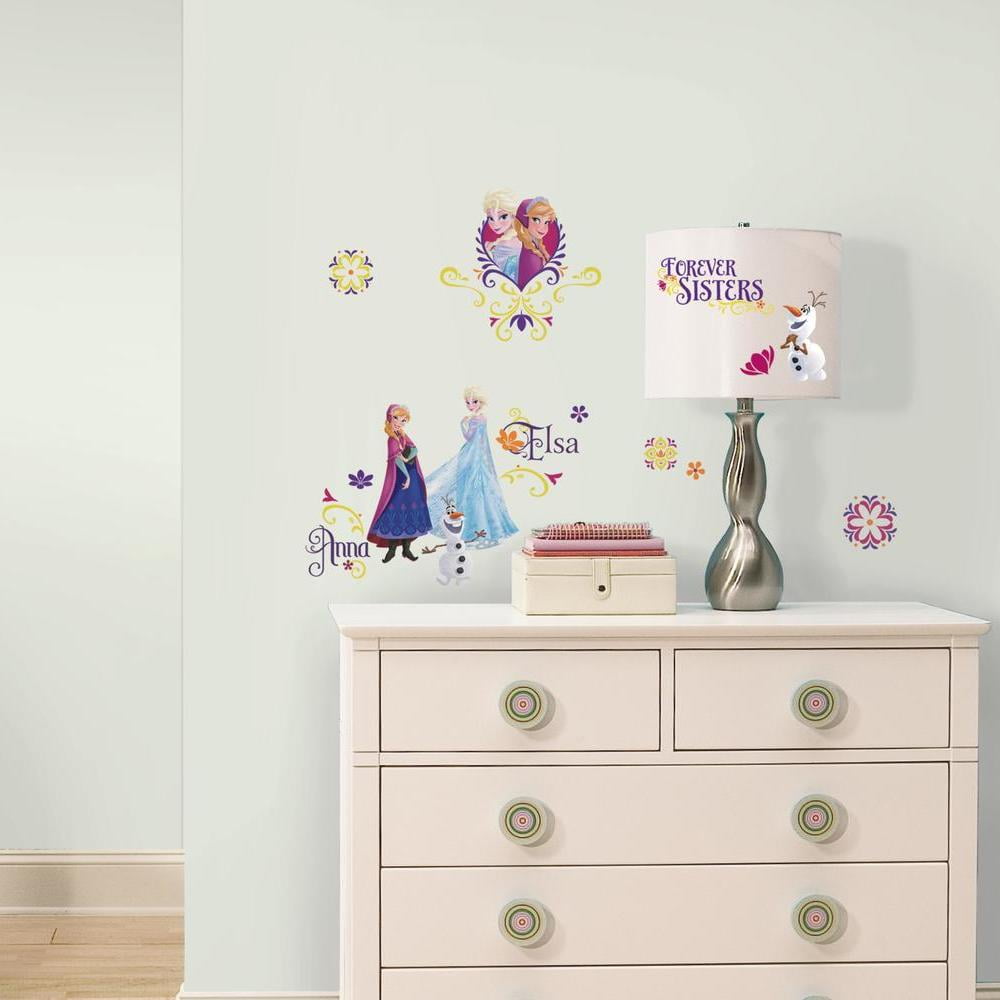 RoomMates Disney Frozen Blue and Pink Peel & Stick Wall Decals 11.5' wide x 12.5' high