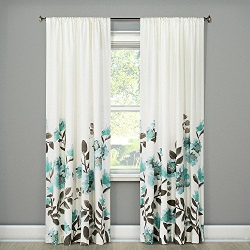 Threshold, One Curtain Panel, Blue Climbing Floral, 54"W x 84"L