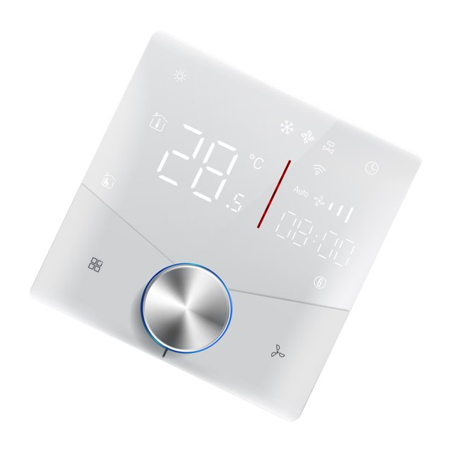 Thermostat Intelligent Wi-Fi, Contrôleur de Température pour Climatiseur Central avec Design de Bouton à DEL, Grandes Touches Tactiles, Effets d'Éclairage Dynamiques