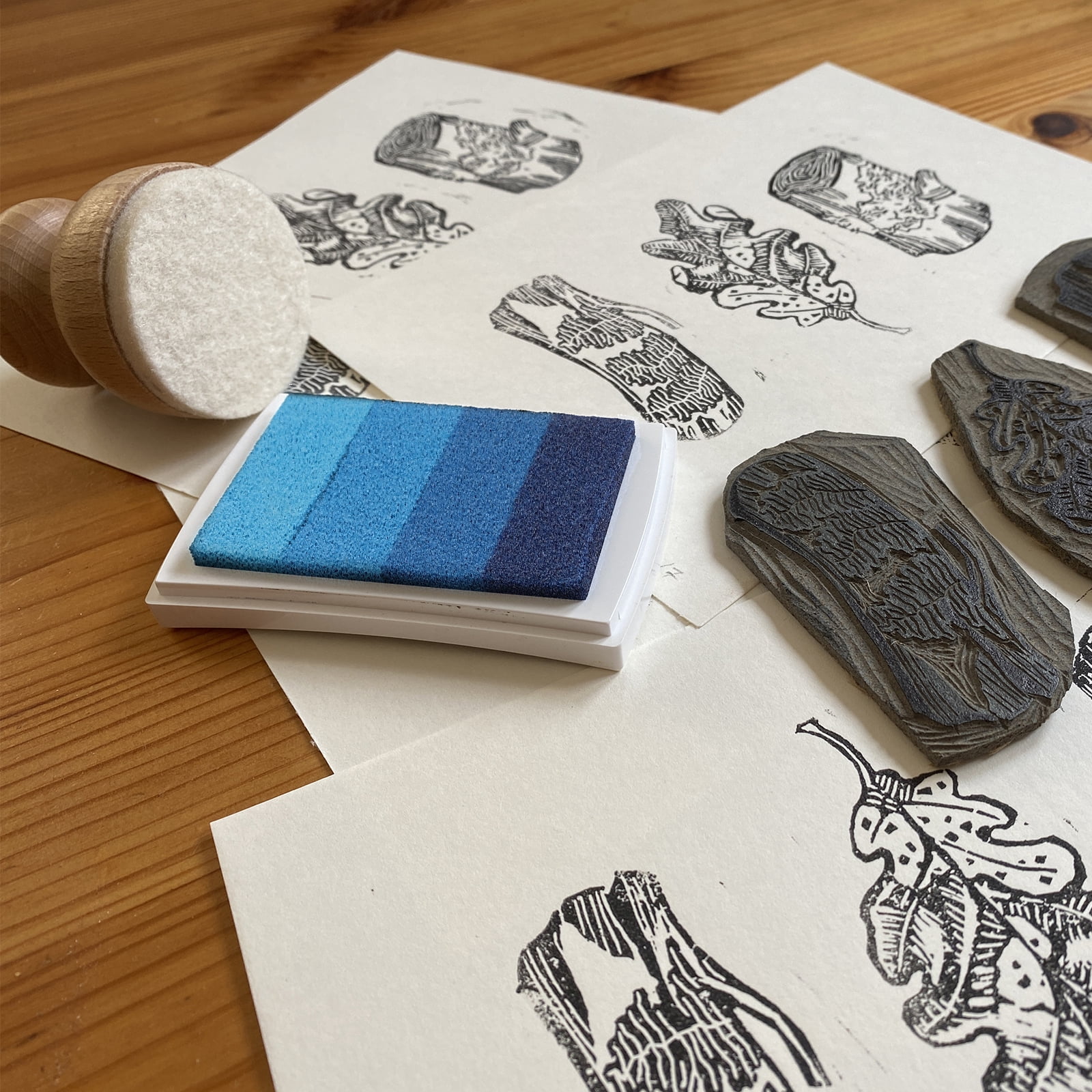 3"x2.2" Craft Ink Pad for Rubber Stamp, 12Pcs Washable Stamp Pad