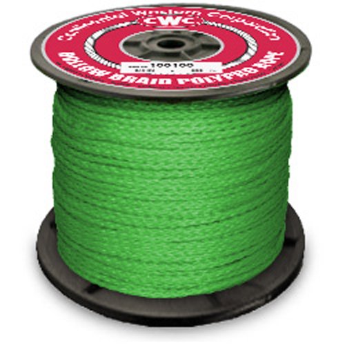 CWC Hollow Braid Polypropylene Rope 3/8" x 600 ft., Green Walmart