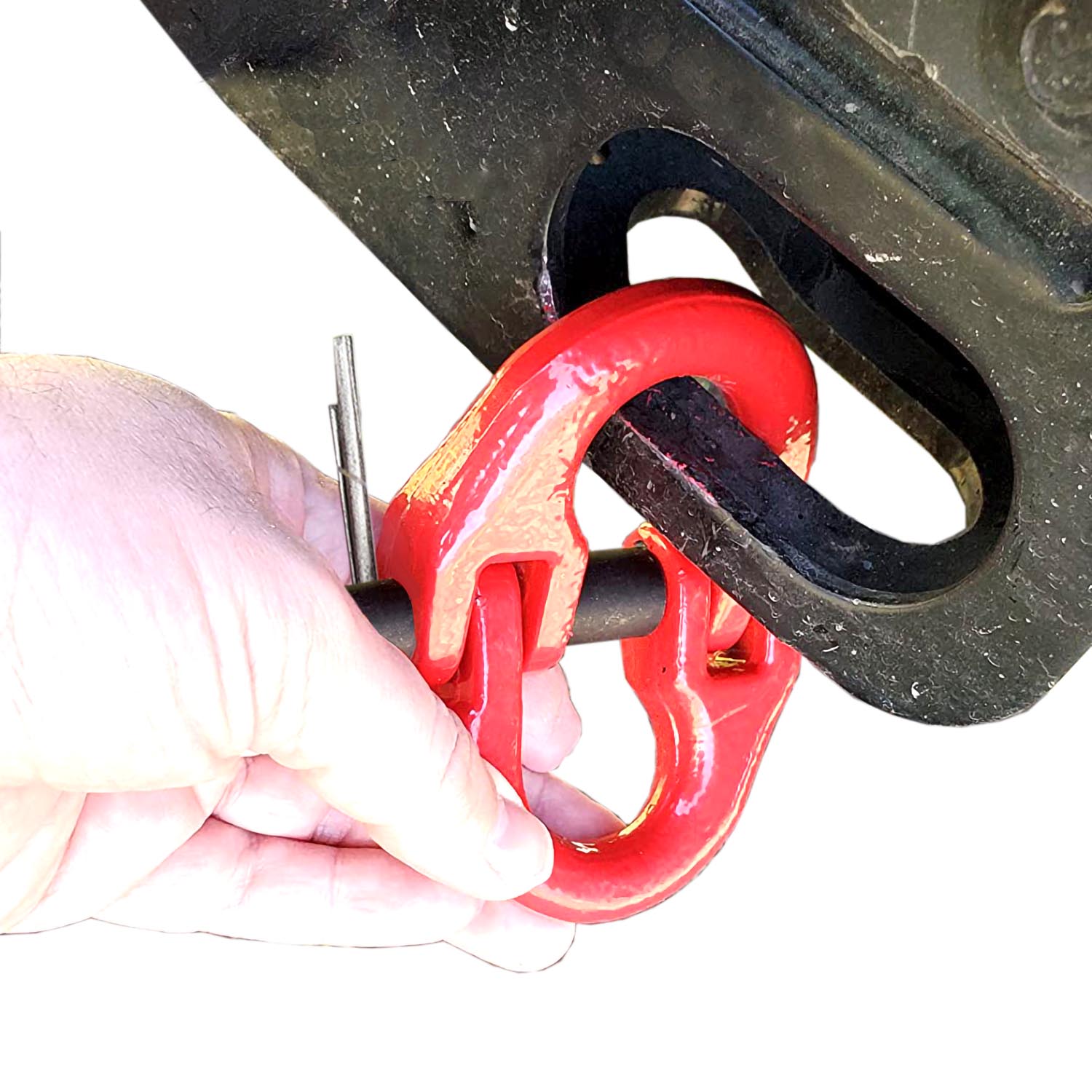 2-Pack Hammerlock Coupling Link 5.3T, 2 Assemble Options Industrial G80 Chain Connection Link 12000 lbs, Safety Chain Connector for Overhead Lifting, Towing, Chain Extending, and Rigging