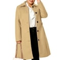 thumbnail image 6 of GRACE & GRANDEUR Women's Plus Size Winter Coats Single Breasted Jackets Long Trench Coats 3X Khaki, 6 of 8