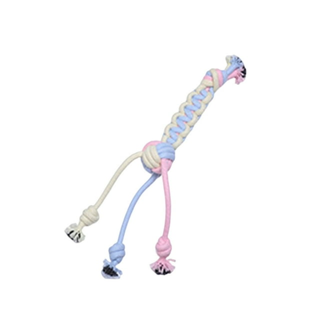 Pet Cotton Ropes Bite-resistant Teeth Clean Dogs Toy Flexible Bald Head Chewing Toys Washable Molar Bone Shape Pets Knot Ball Tricolor Multibraid