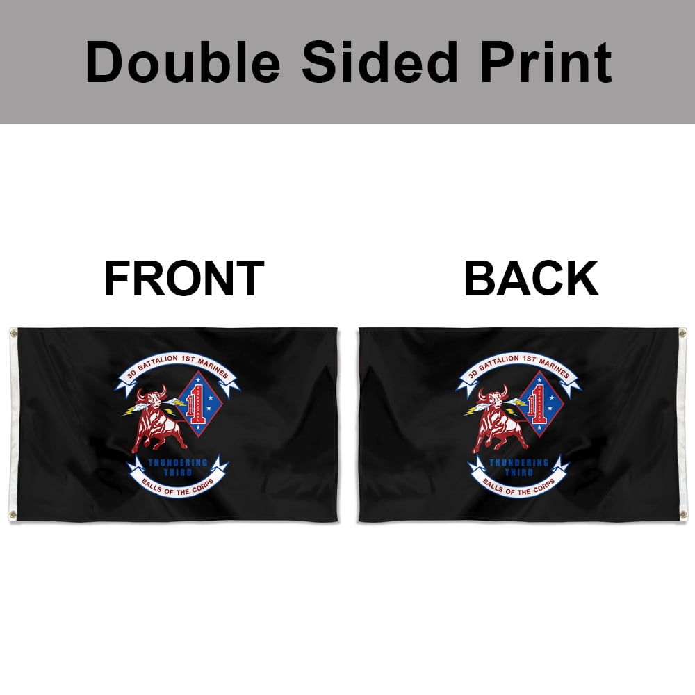 Dutern Double Sided 3rd Battalion, 1st Military Flag Banner 3 Ply with Brass Grommets 3x5 Feet