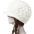 thumbnail image 4 of DJN Women Winter Hat Fleece Lined Thick Knit Beanie for Cold Weather Warm Casual Cap White One Size, 4 of 4
