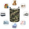 thumbnail image 5 of Green Camouflage Laundry Hamper Bag With Waterproof Liner - Military Camo Round Laundry Basket Foldable Clothes Storage Organizer For Bathroom Bedroom Nursery Dorm, 5 of 10