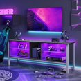 thumbnail image 1 of Bestier TV Stand for 70 inch TV, Modern Marble Gaming Entertainment Center with LED Lights, Wood TV Stand with My Lux Decor Round, 1 of 6