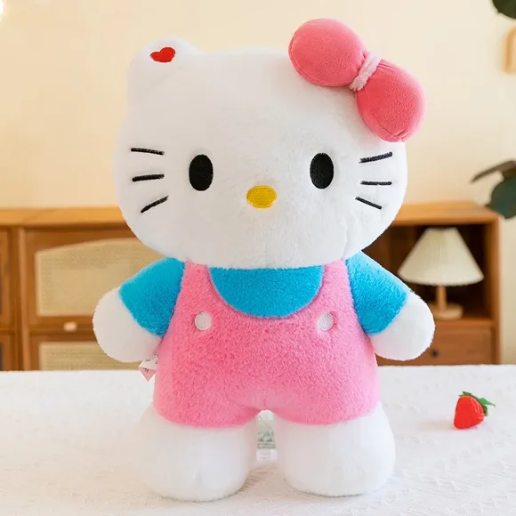 New Cartoon Sanrio Hello Kitty Plush Toy Kawaii Kt Cat Plushies Soft Stuffed Doll Big Size Bed Pillow Cushion Rag Doll Kid Gifts