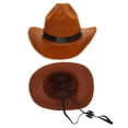 thumbnail image 6 of Pet Cowboy Hat for Dogs and Cats, Adjustable Western Style Headwear for Birthday Party and Photo Shoots, Brown S, 6 of 7