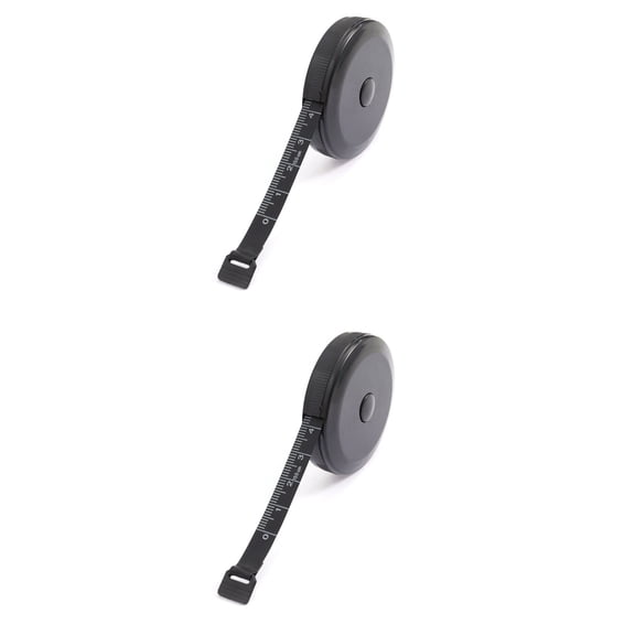 2 Pieces Measure Meter Durable Tape 5.50X5.50X1.00CM Black