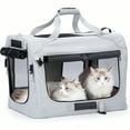 thumbnail image 6 of Extra Large Cat Carrier For 2 Cats Collapsible Soft Sided Pet XL Crate For Large Mudium Big Cat 20lbs+ Car Travel Portable Bag For Long Trips Ride 24x16.5x16.5, 6 of 7