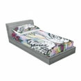 thumbnail image 3 of Ambesonne Floral Fitted Sheet & Pillow Sham Set, 2 White Swans in Lake, Queen, Multicolor, 3 of 3