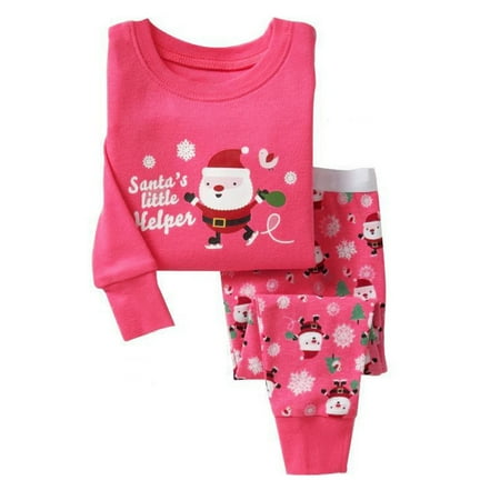 

QWERTYU Toddler Baby Child Children Kids T Shirts and Pants Set Long Sleeve Christmas Clothing Set Outfits for Girl 1Y-7Y