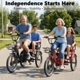 thumbnail image 4 of YEBEI Electric Tricycle for Adults Folding Electric Trike 3 Wheel Electric Bike with Two-Seater Large Basket Powerful Brushless 450W Motor 48V15AH Lithium Battery Max 20MPH E-Tricycle Black, 4 of 10