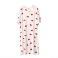 thumbnail image 2 of Combinaisons pour Femmes Été, Robe de Nuit d'Été Fine à Imprimé Amour, Col Rond, Manches Courtes, 2 of 5
