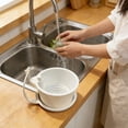 thumbnail image 4 of Lunxisen 4 Pcs Sink Caddy Basket Hanging Organizer for Kitchen Faucet Dish Sponge Storage Rack Non Perforated Sinkware Organization, 4 of 7