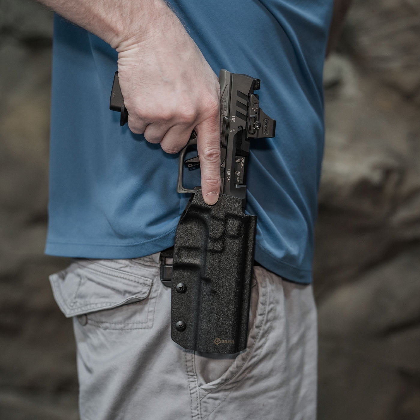 GRITR OWB Kydex Right Hand Pistol Holster Fits Walther PDP Series