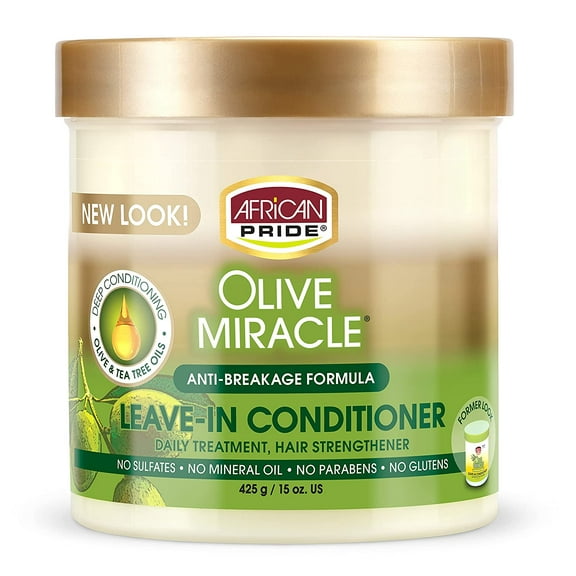 African Pride - Olive Miracle Leave-In Conditioner Cream 15 Oz. * BEAUTY TALK LA *