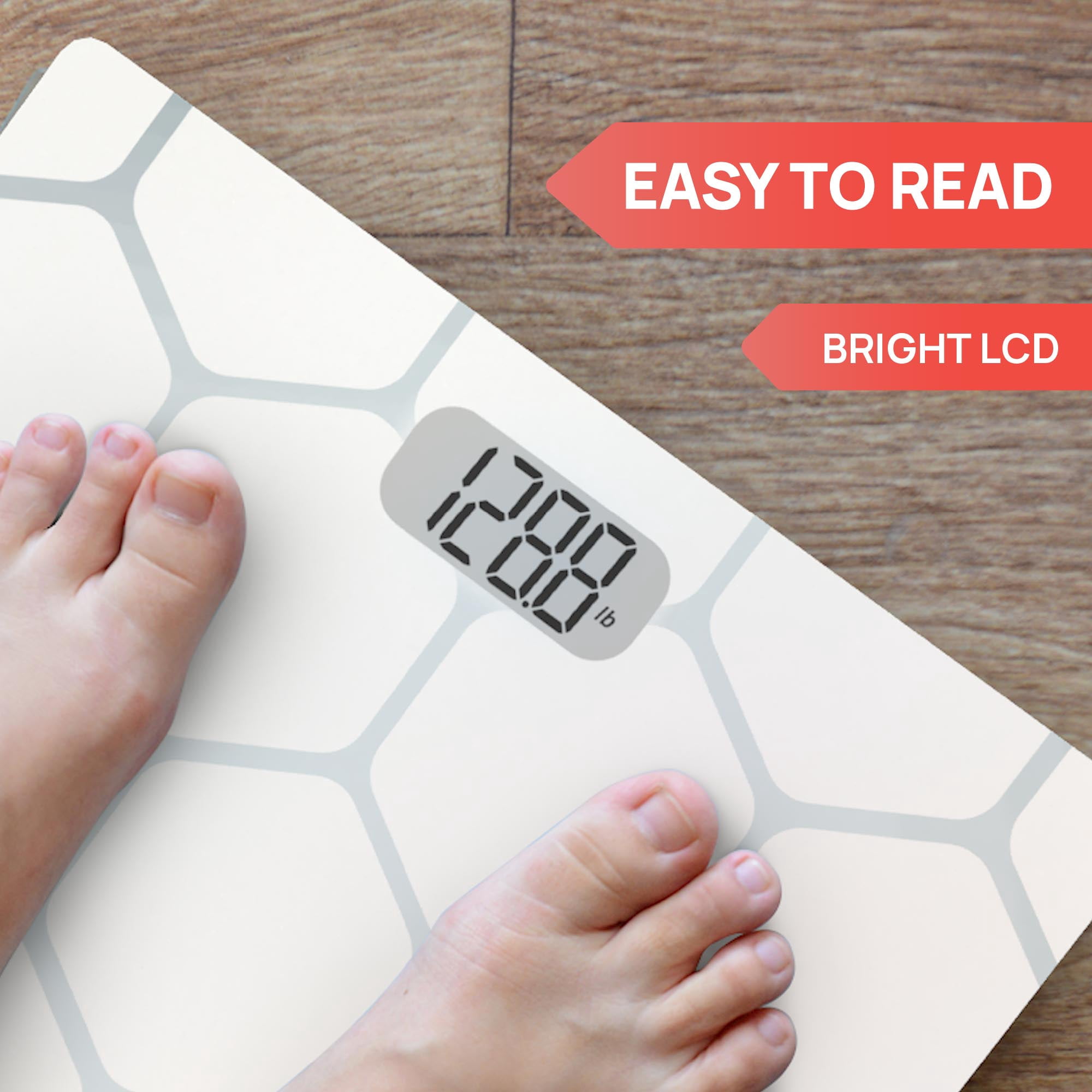 INEVIFIT Bathroom Scale, Highly Accurate Digital Body Weight Scale Up to 400lbs - White