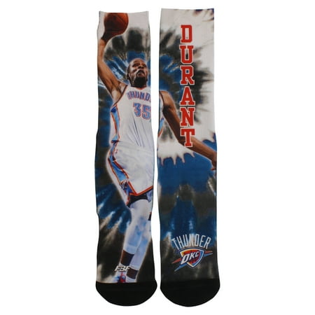 - For Bare Feet Mens Oklahoma Thunder NBA Kevin Durant Tie Dye Crew Socks Blue L