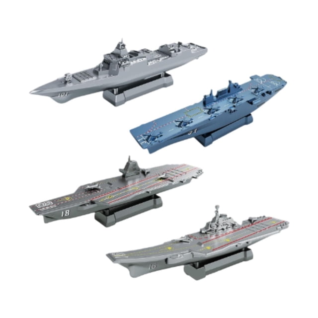 4 piezas 4D modelo de avión rompecabezas modelo de avión colección modelo de avión pasatiempos juguete modelo kits de construcción para escena de mesa Portaaviones