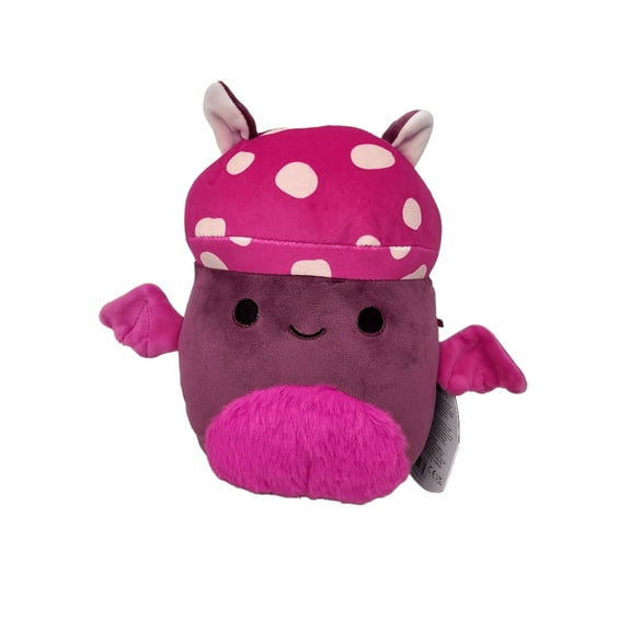 Squishmallows Official Kellytoys Plush 8 Inch Cosimo the Pink and Burgandy Mushroom Bat Ultimate Soft Stuffed Toy