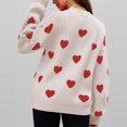 thumbnail image 4 of Alkepwun Women Heart Embroidery Sweater Valentine’s Day Pullovers Long Sleeve Round Neck Knitted Blouse Loose Sweatshirt, 4 of 5