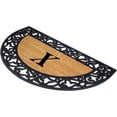 thumbnail image 2 of Legendary Doormats 22" x 36" Monogrammed Half Moon Coir Doormat with Non Slip Rubber Border Design Custom Entrance Mat - Monogram X, 2 of 6