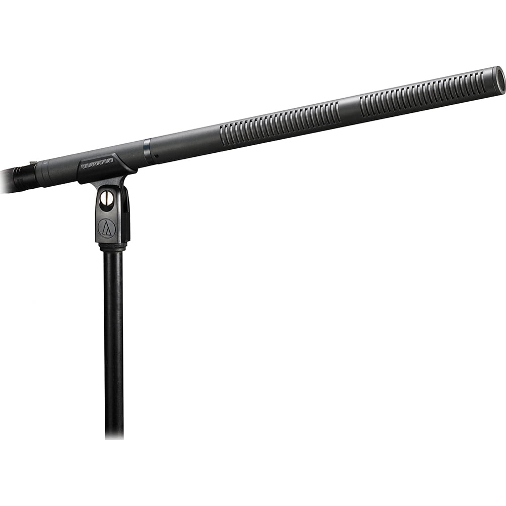 Audio-Technica AT8035 Line + Gradient Shotgun Condenser Microphone, Black Bundle with 2 YR CPS Extended Warranty