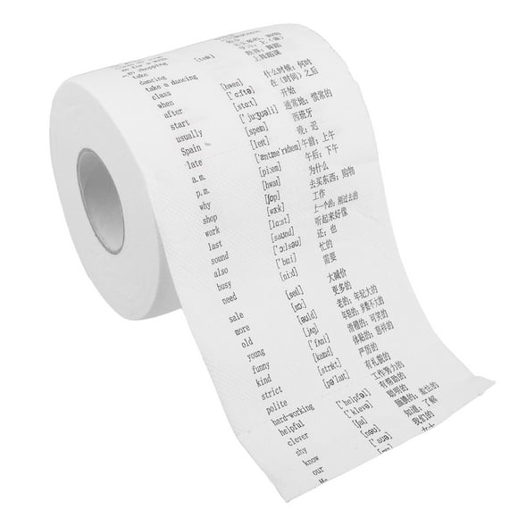 Qucyy Decorative Toilet Paper English Rolling Primary School