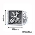 thumbnail image 4 of Vintage 14K Yellow Gold Saint Michael Protective Ring Mens Punk Roman Paladin Badge Biker Ring Jewelry, 4 of 9