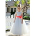 thumbnail image 4 of Ekidsbridal Girl Wedding Flower Girl Dress - V-Back Ivory Tulle with Tiebow, 4 of 5