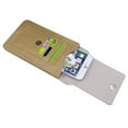 thumbnail image 4 of 2-PACK: Professional Vegan Leather Vertical Smartphone Holster Wallet (Tan) with Belt Loop, Carabiner, Card Slots - fits Smartphones up to 6.5-inch iPhone XR/XS Max/XS/X/8+ Galaxy S10+/S9 Note 9/8, 4 of 6